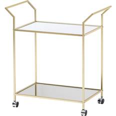 Wohnling serveringsvogn guld 73x78x37 køkkenvogn glas/metal Rullebord