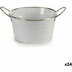 Ibergarden White Silver Zinc Bucket 27.5 x 10.5 x 20 cm