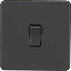 Knightsbridge Screwless 10AX 1G 2-Way Switch Anthracite