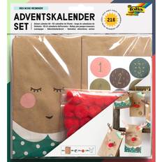 Julkalender påsar Folia 9384-Red Nose Reindeer adventskalender, 24 påsar för självpåfyllning och hantverk, med tillbehör, 9384, flerfärgad