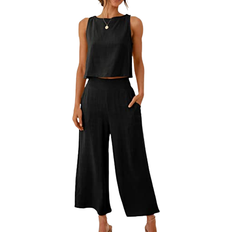 Rayon - Women Jumpsuits & Overalls Anrabess Women's Summer 2-pack - Black