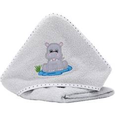 Fillikid Cura del Bambino Fillikid Asciugamano da bagno con cappuccio Ippopotamo grigio 75x75 cm