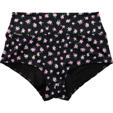 PINK High Waist Full Coverage Bottom - Pure Black Floral