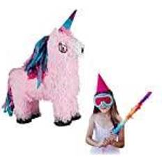 Pinata Enhörning, för upphängning, barn, flickor, födelsedag, enhörning, för självfyllning, piñata, rosa-rosa, 1 st