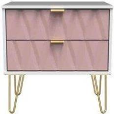 Pink Chest of Drawers B&Q Diamond Ready Assembled 2 Midi Chest of Drawer