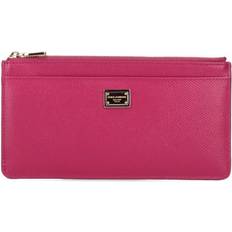 Roze Kaarthouders Dolce & Gabbana Large Card Holder With Tag Fuchsia Leather