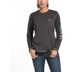 Ariat Women T-shirts Ariat Women's Rebar Workman Logo T-shirt - Charcoal Heather