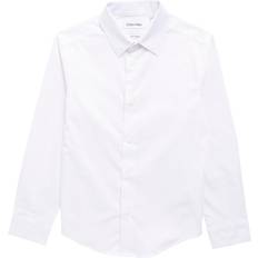 Calvin Klein Boy's Stretch Poplin Button-Front Dress Shirt White