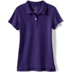 Girls - Purple Polo Shirts Lands' End Girls Feminine Fit Mesh Polo Shirt - Deep Purple