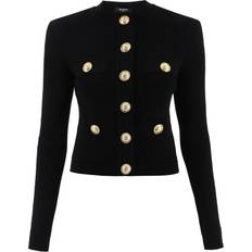 Balmain Embellished knit cardigan black