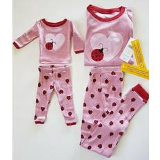 Girls Pajamases Leveret kid & doll pajama set 100% cotton pink ladybug toddler years