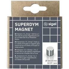 Sigel BA701 Cylinder Neodym Sølv Mat 10 mm x 10 mm