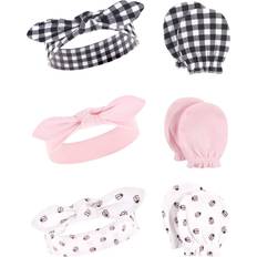 1-3M Headbands Children's Clothing Hudson baby cotton headband and scratch mitten 6pc set, lady bug, 0-6 months