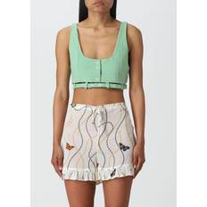 Ganni Toppe Ganni Bomuld Crop Top - Grøn