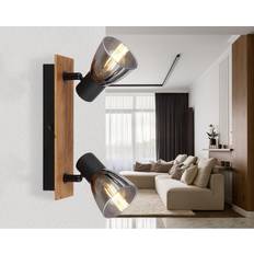 Lamper Globo Spotlampe Claude 2L L25xB7xH15 Sort/Træ Spotlight