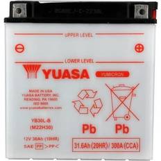 Yuasa YUAM22H30 Startmotorcykelbatteri utan Batterisyra, Torr Förladdad, Öppen utan Saeure, 12V, 30Ah