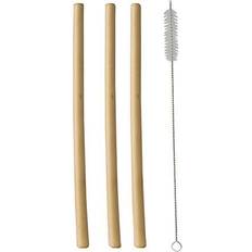 Noël Assiettes, Tasses et Couverts Papstar Pailles en bambou "pure" 23 cm brosse de nettoyage incluse