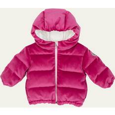 Elastane Jackets Moncler Enfant Baby Steppjacke aus Samt Pink