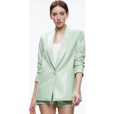 Leather Blazers Alice + Olivia Blazer Met Enkele Rij Knopen Groen