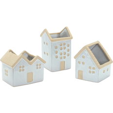 Melrose Porcelain House Planter Set of 3