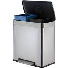 Cleaning Equipment & Cleaning Agents Qualiazero 16 Gallon Step On Multi-Compartments Trash Recycling Bin