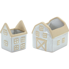 Melrose Porcelain House Planter Set of 2