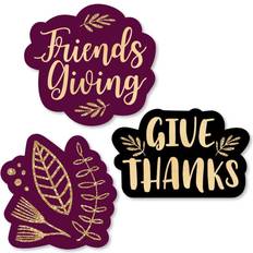 Purple Confetti Big Dot of Happiness Elegant Thankful for Friends Shaped Friendsgiving Thanksgiving Party Cut-Outs 24 Count