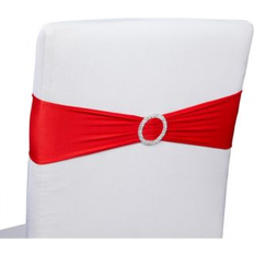 Birthdays Sashes Juvale Red Chair Sashes with Silver for Wedding Reception, Baby Shower, Birthday Party 100 Pack Red