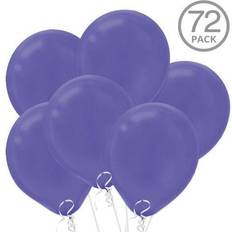 Balloons Amscan Solid Color Packaged Latex Balloons 12" New Purple 4/Pack 72 Per Pack