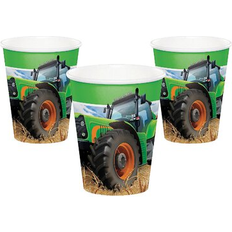 Paper Cups Fun Express Tractor party paper cups, party supplies, 8 pieces