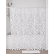 Polyester Rideaux de Douche Evideco Rideau De Douche Peva 180 x 180 cm Transparent Imprime