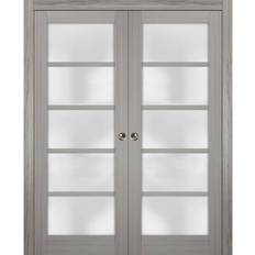 72 96 Single Panel Solid MDF Double Hardware Clear Glass (x)