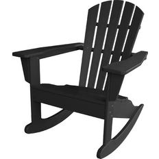 Black Sun Chairs Polywood Beach Plastic/Resin Rocking Adirondack