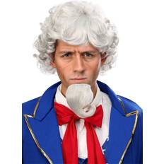 Grey Wigs Uncle Sam Wig and Beard Costume Kit Gray/White