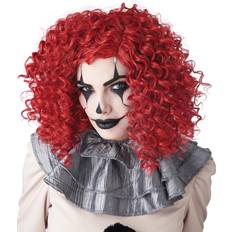 Red Short Wigs California Costumes Corkscrew Curls Clown Wig for Adults Red