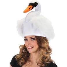 Orange Headgear Plush Swan Fancy Dress Costume Hat Black/Orange/White