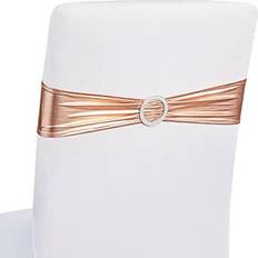 Birthdays Sashes Juvale 100 Pack Rose Gold Chair Sashes for Wedding Decorations, Reception, Birthday Party, Baby Shower 13.2 x 5 In Gold