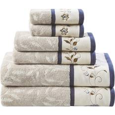 Madison Park Serene 100% Bomull Badhandduk Set 6 Delar Badlakan Blå (137.16x)