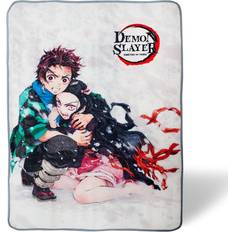 Just Funky slayer tanjiro nezuko fleece Blankets Black