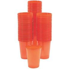 Fun Express Bulk Orange Plastic Cups Party Supplies Party 100 Pieces