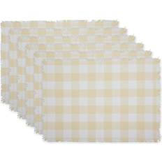 Yellow Place Mats DII Heavyweight Check Fringed Place Mat Yellow