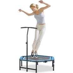 Fitness Trampolines Soozier 4' Foldable Hexagon Indoor Fitness Trampoline w/ Handlebar, Steel in Wayfair