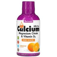 Orange Vitamins & Minerals Bluebonnet Nutrition Liquid Calcium Magnesium Citrate Plus Vitamin D3 Natural