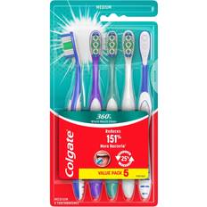 Colgate Toothbrushes, Toothpastes & Mouthwashes Colgate 360° Manual Toothbrush with Tongue and Cheek Cleaner Medium 5 Ct.