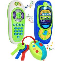 Kids cell phone Click n Play Pretend Cell Phone TV Remote & Car Key with Lights Music & Sounds Multi-color Multi