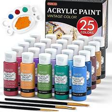 Shuttle Art Acrylic paint, 25 vintage colours acrylic assorted colour names
