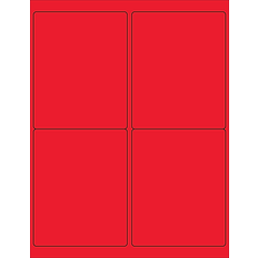 Tape Logic Rectangle Laser Labels, 5", Fluorescent