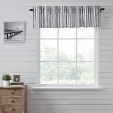 VHC Brands Sawyer Mill Ticking Stripe Valance 16x73 Black