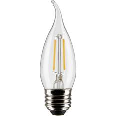 Light Bulbs Satco 3 Watt CA10 LED Clear Medium base 90 CRI 2700K 120 Volt Clear