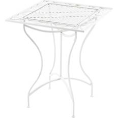 Tables Basses d'Extérieur CLP Table De Jardin En Fer Forgé Asina 60 x 60 cm - Blanc